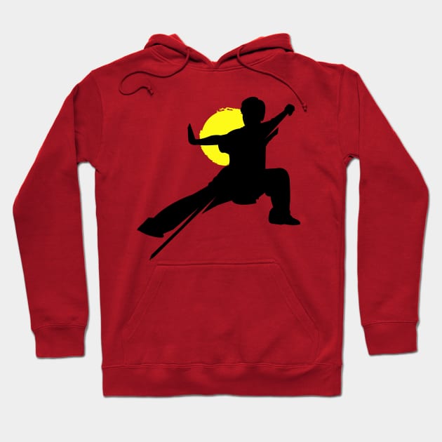 Wushu Kid Pose SIlhouette Hoodie by AnotherOne